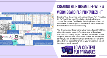 Creating Your Dream Life with a Vision Board PLR Printables Kit