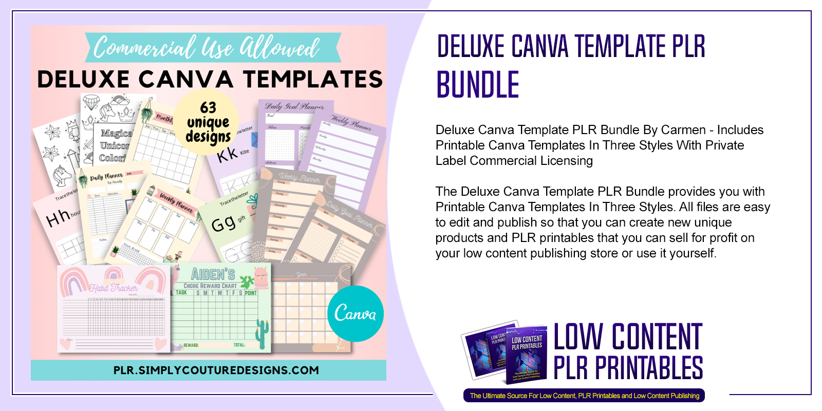 Deluxe Canva Template PLR Bundle PLR Printable Canva Bundle