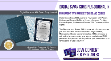 Digital Swan Song PLR Journal in Powerpoint with Papers Stickers and Covers