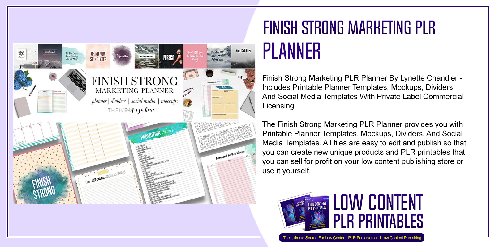 Finish Strong Marketing PLR Planner