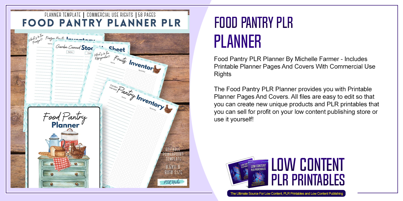 Food Pantry PLR Planner