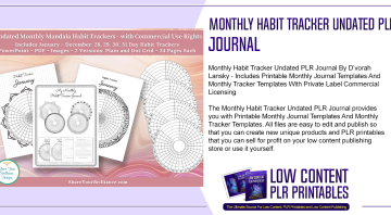 Monthly Habit Tracker Undated PLR Journal