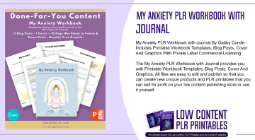 My Anxiety PLR Workbook with Journal