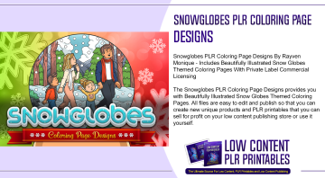 Snowglobes PLR Coloring Page Designs