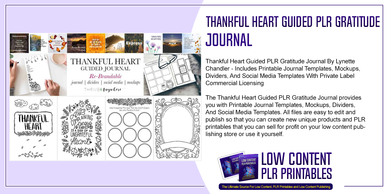 Thankful Heart Guided PLR Gratitude Journal