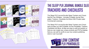 The Sleep PLR Journal Bundle Sleep Trackers and Checklists 2