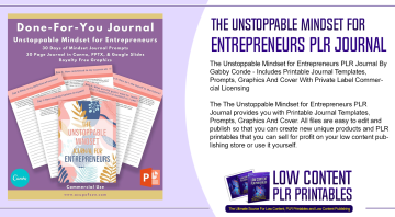 The Unstoppable Mindset for Entrepreneurs PLR Journal