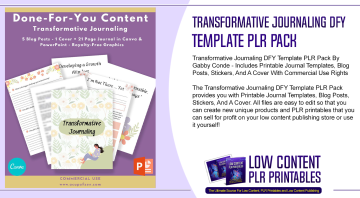 Transformative Journaling DFY Template PLR Pack