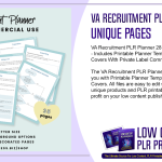 VA Recruitment PLR Planner 28 Unique Pages