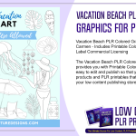 Vacation Beach PLR Colored Graphics For Printables