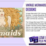 Vintage Mermaids PLR Coloring Page Designs