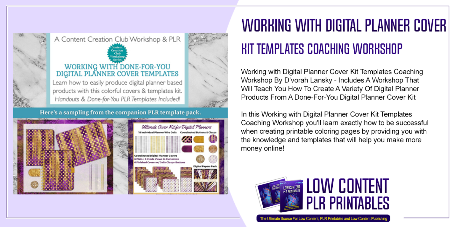 Workshop Program Cover Working with Digital Planner Cover Kit Templates Coaching Workshop