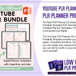 YouTube PLR Planner 25 Unique YouTube PLR Planner Printable Template