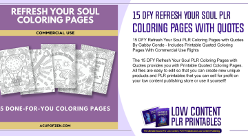 15 DFY Refresh Your Soul PLR Coloring Pages with Quotes