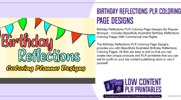 Birthday Reflections PLR Coloring Page Designs