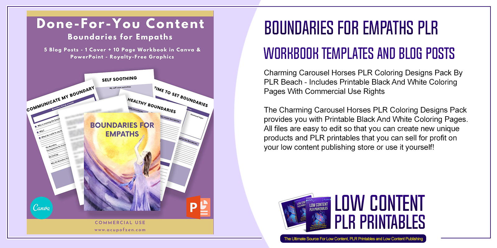 Boundaries for Empaths PLR Workbook Templates and Blog Posts