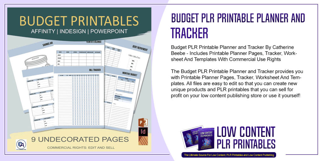 Budget PLR Printable Planner and Tracker | PLR Printable Planner