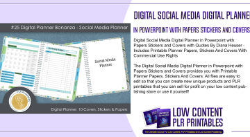 Digital Social Media Digital Planner in Powerpoint with Papers Stickers and Covers