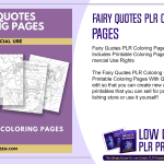 Fairy Quotes PLR Coloring Pages