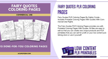 Fairy Quotes PLR Coloring Pages