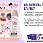 Girl Dorm Room Colored Printable Graphics