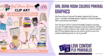 Girl Dorm Room Colored Printable Graphics