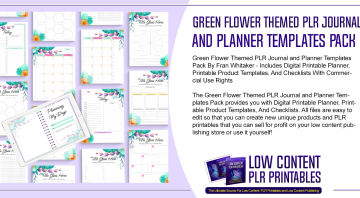 Green Flower Themed PLR Journal and Planner Templates Pack 2
