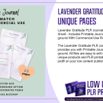 Lavender Gratitude PLR Journal 35 Unique Pages