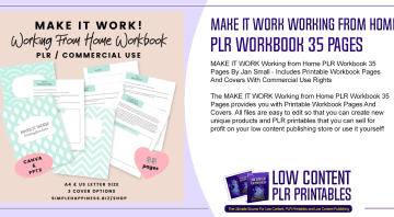 MAKE IT WORK Working from Home PLR Workbook 35 Pages