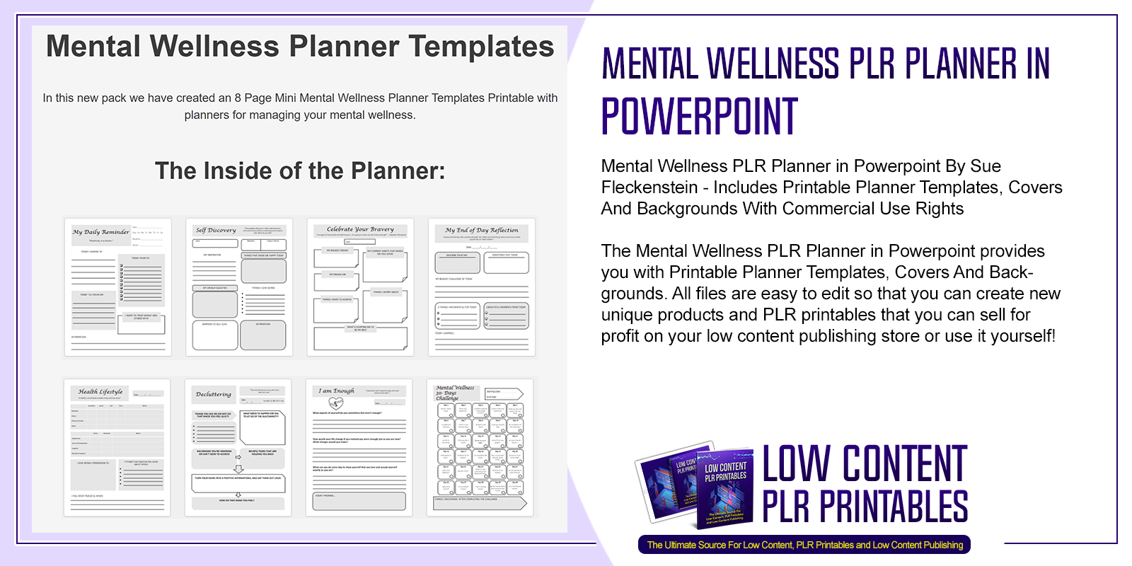 Mental Wellness PLR Planner in Powerpoint