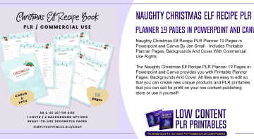 Naughty Christmas Elf Recipe PLR Planner 19 Pages in Powerpoint and Canva