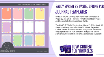 Saucy Spring 28 Pastel Spring PLR Journal Templates