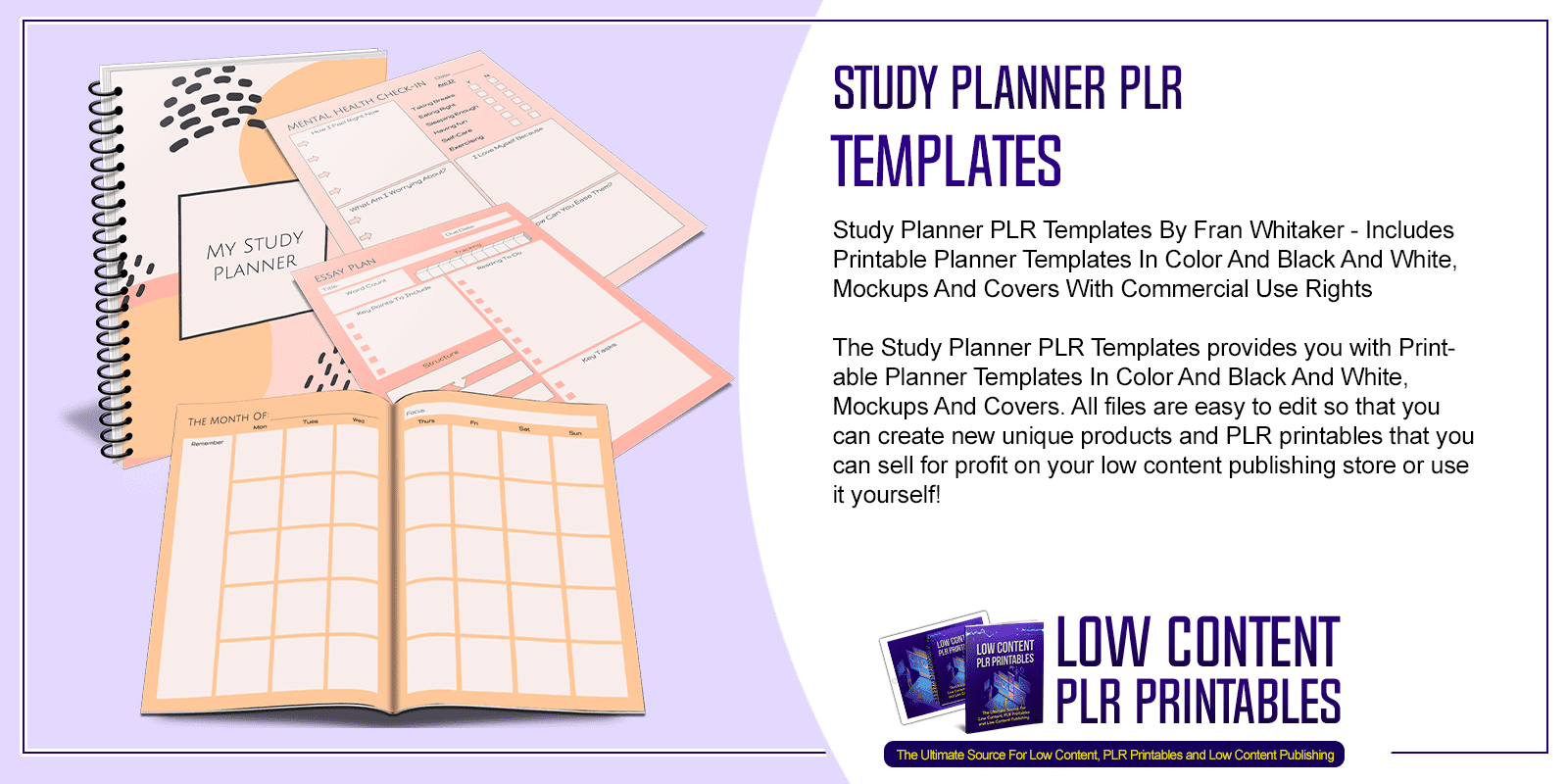 Study Planner PLR Templates