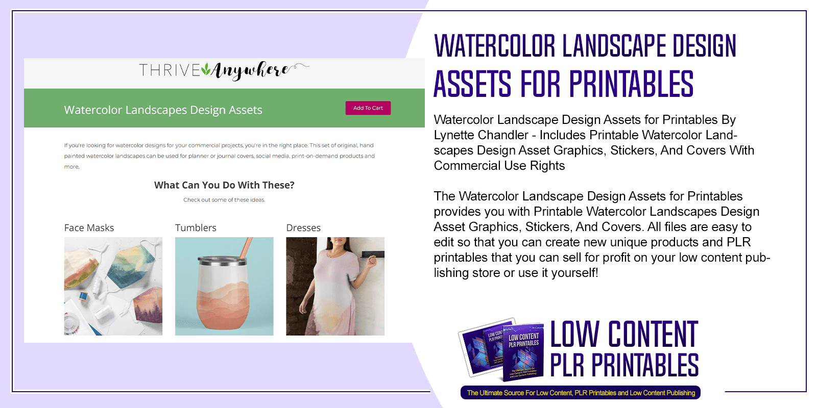 Watercolor Landscape Design Assets for Printables
