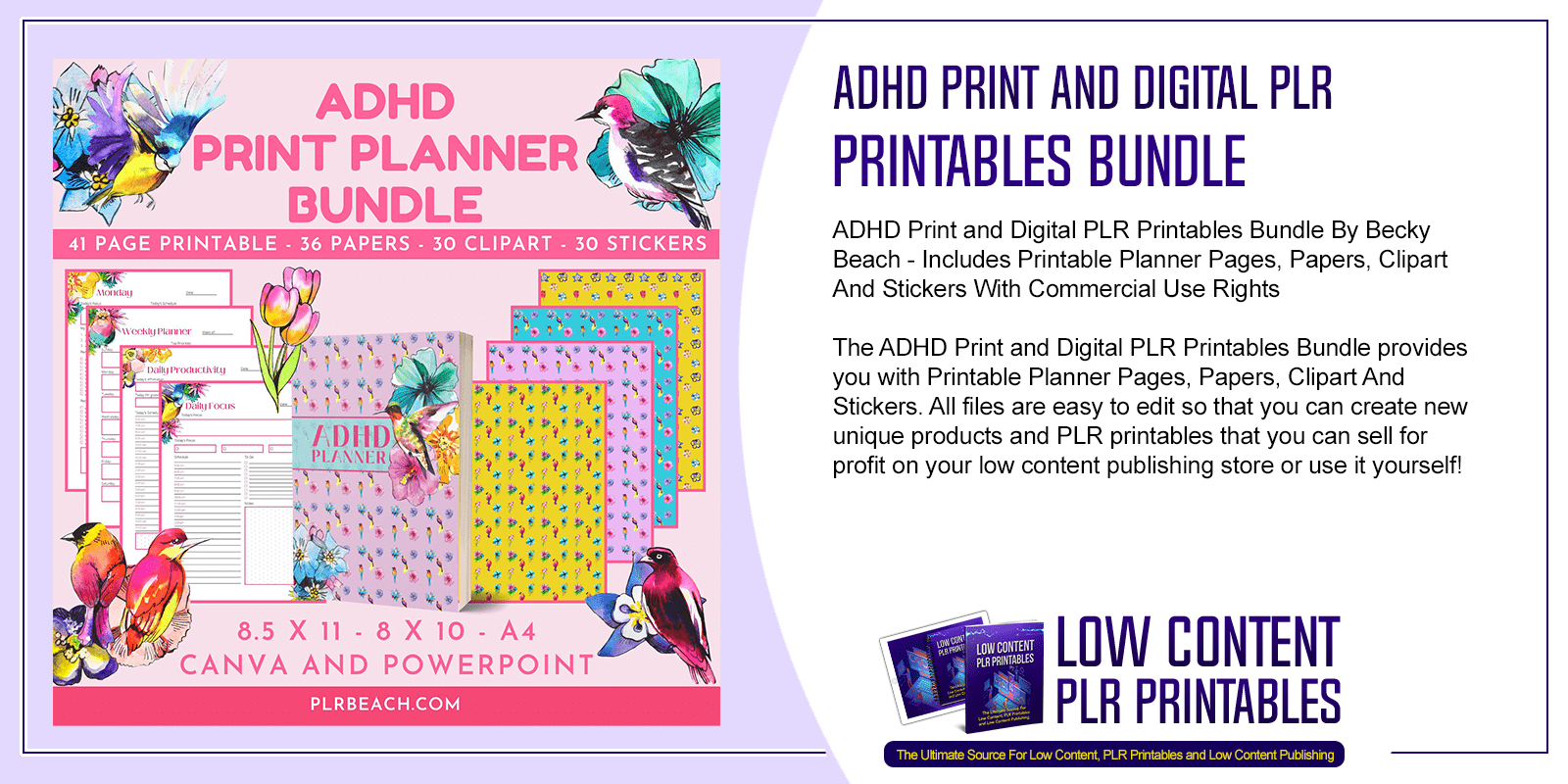 ADHD Print and Digital PLR Printables Bundle