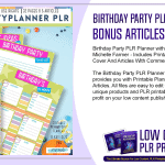 Birthday Party PLR Planner with 5 Bonus Articles