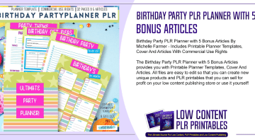 Birthday Party PLR Planner with 5 Bonus Articles