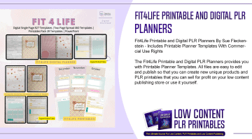 Fit4Life Printable and Digital PLR Planners