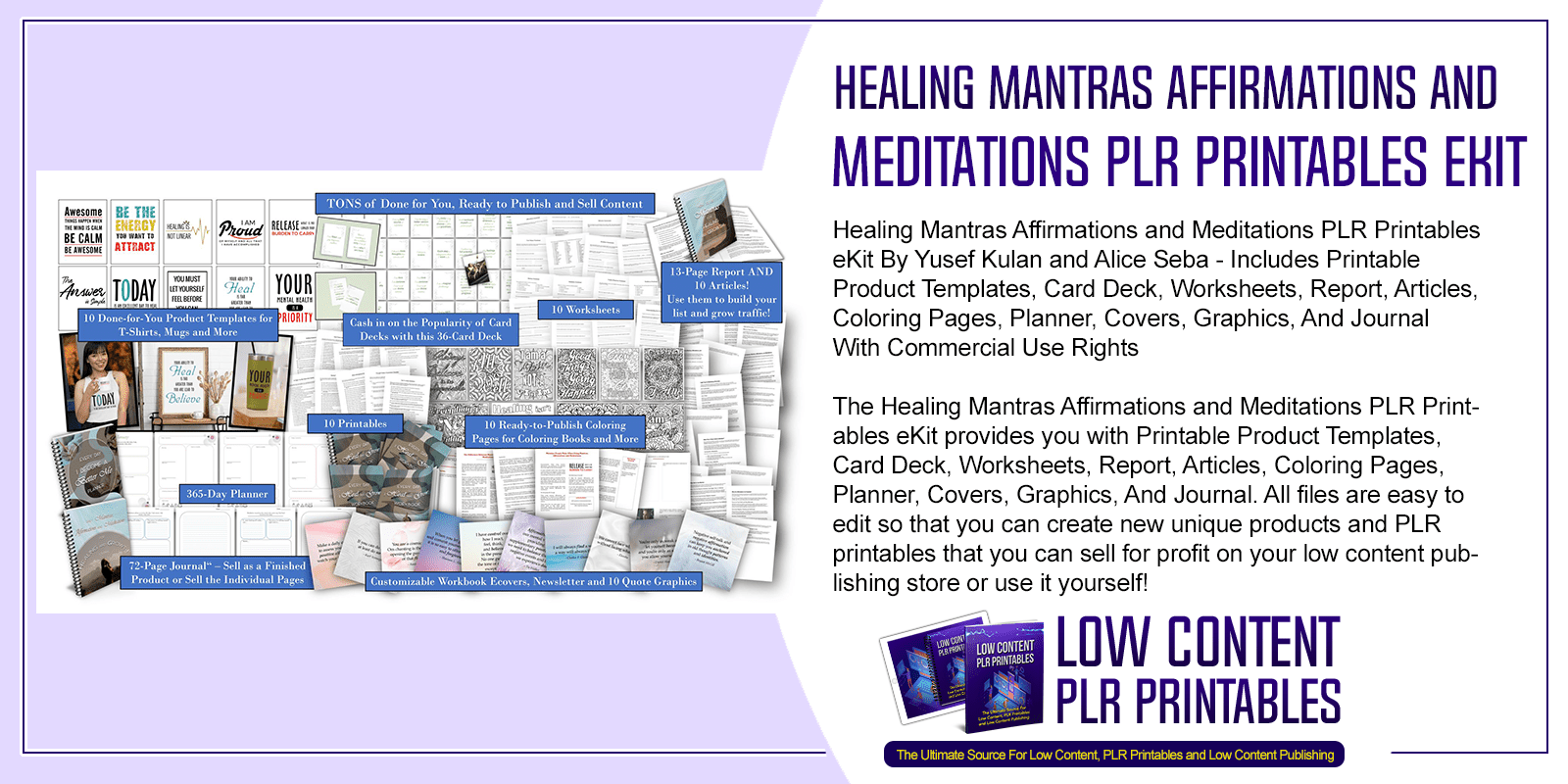 Healing Mantras Affirmations and Meditations PLR Printables eKit
