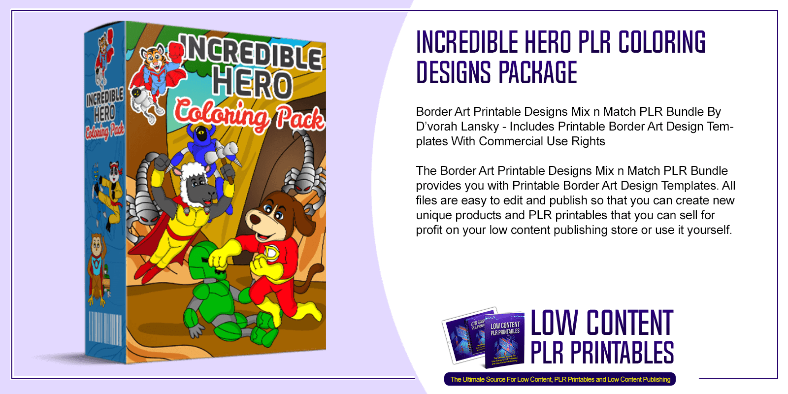 Incredible Hero PLR Coloring Designs Package