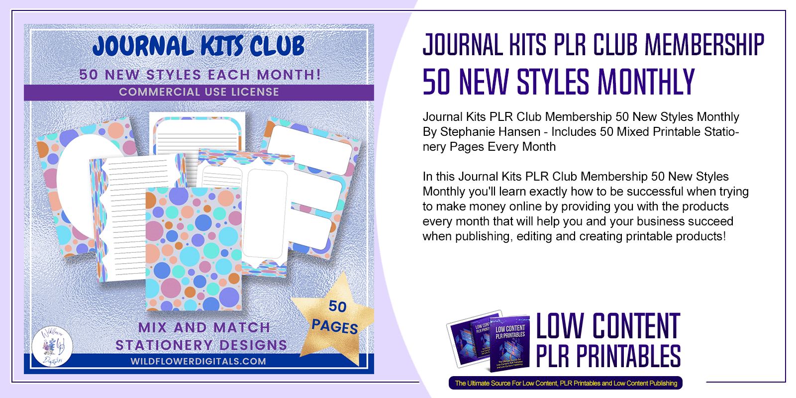 Journal Kits PLR Club Membership 50 New Styles Monthly