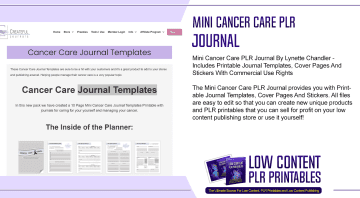 Mini Cancer Care PLR Journal