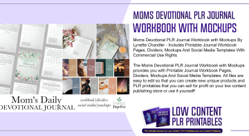 Moms Devotional PLR Journal Workbook with Mockups
