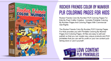 Rocker Friends Color By Number PLR Coloring Pages For Kids