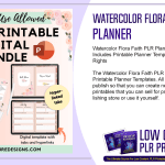 Watercolor Flora Faith PLR Planner