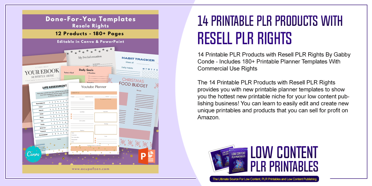 14 Printable PLR Products with Resell PLR Rights | PLR Templates