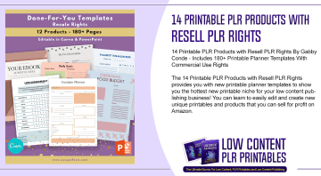 14 Printable PLR Products with Resell PLR Rights