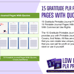 15 Gratitude PLR Printable Journal Pages With Quotes