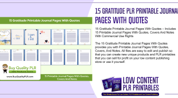 15 Gratitude PLR Printable Journal Pages With Quotes