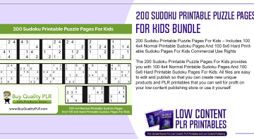 200 Sudoku Printable Puzzle Pages For Kids